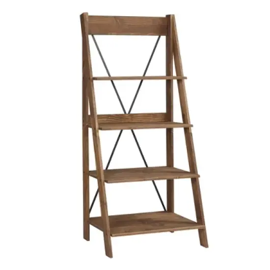 68.25" Boho 4 Tier Solid Wood Ladder Bookshelf Plant Stand - Saracina Home image {12}