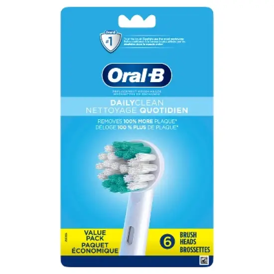 Oral-B Daily Clean Electric Toothbrush Replacement Brush Heads Refill - 6ct image {1}