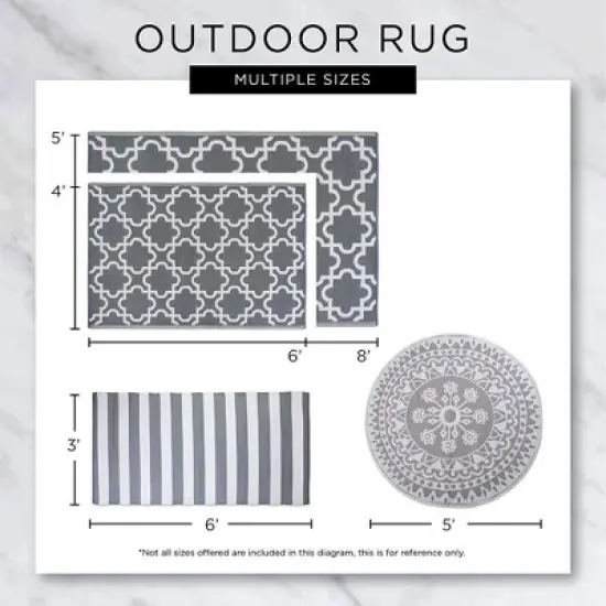 DII Design Imports Indoor Outdoor 3 x 6 Foot Reversible Lattice Woven Rectangular Runner Rug for Decks, Patios, Living Rooms, and Kitchens, Aqua image {4}