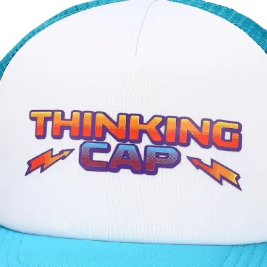 Stranger Things Netflix Series Blue & White Thinking Hat Trucker Hat image {4}