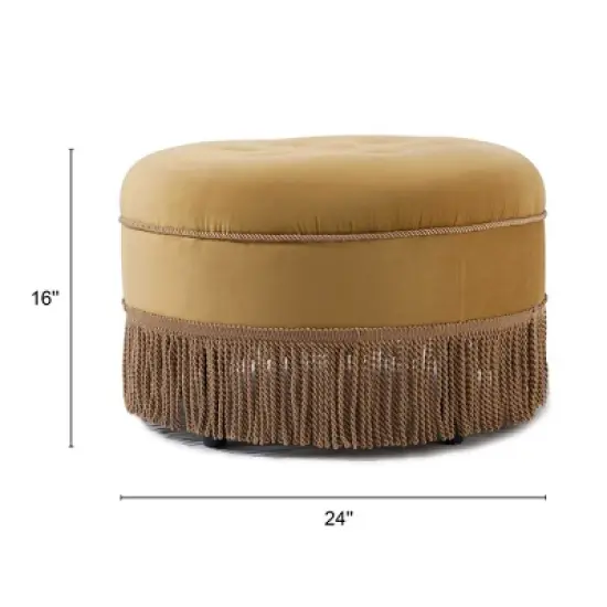 Jennifer Taylor Home Yolanda 24" Upholstered Round Accent Ottoman image {3}