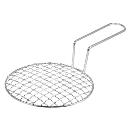 Unique Bargains Stainless Steel Grills Round Barbecue Mesh Outdoor Grill with Handle image {5}