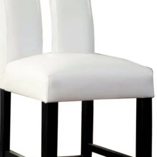 Set of 2 Contemporary Barstools White/Black - Benzara image {2}