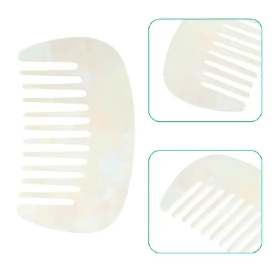 Unique Bargains Anti-Static Pocket Size Wide Tooth for Thick Curly Hair Detangling Comb 1 Pc image {2}