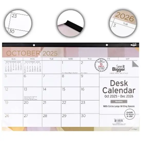See It Bigger 2025-2026 15 Months 11"x17" Monthly Desk Pad Calendar image {2}