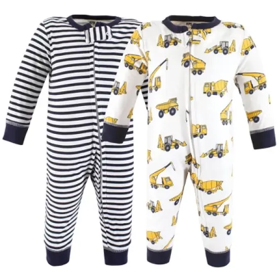 Hudson Baby Infant Boy Cotton Sleep and Play, Construction Trucks image {4}