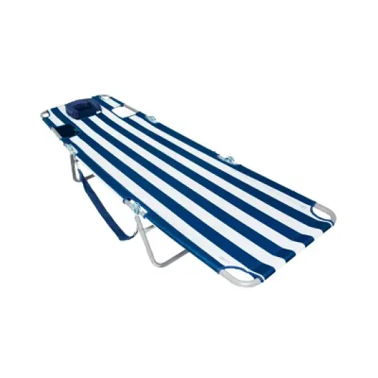 Ostrich Chaise Lounge Folding Portable Sunbathing Beach Chair, Navy Stripes image {1}