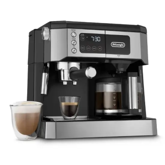 De'Longhi All-In-One Combination Coffee and Espresso Machine COM530M: 10-Cup, 15 Bars, Digital Timer, Black image {6}