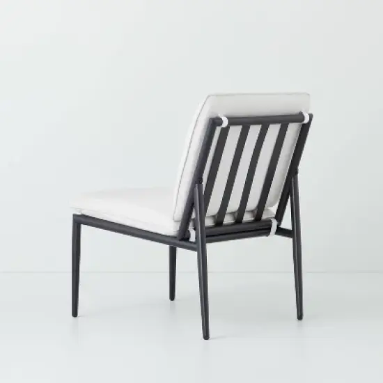 2pk Cushioned Metal Outdoor Club Chair Set - Cream/Black - Hearth & Hand&trade; with Magnolia image {3}