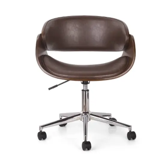 Brinson Mid-Century Modern Upholstered Swivel Office Chair - Christopher Knight Home image {7}