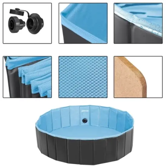 Yaheetech Foldable Pet Swimming Pool for Cats and Dogs image {4}