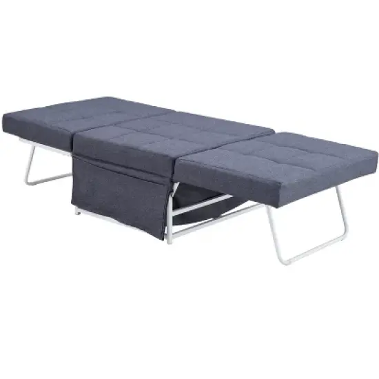 Folding Ottoman Bed with Adjustable Backrest, Modern Futon Couch, Convertible Chair into Sofa Bed for Living Room Apartment Office Small Space image {14}