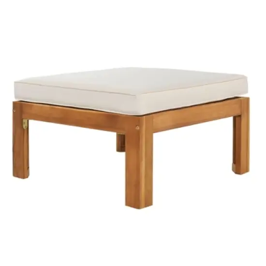 5-Piece Outdoor Patio Solid Wood Sectional Sofa with Coffee Table and Cushions image {12}