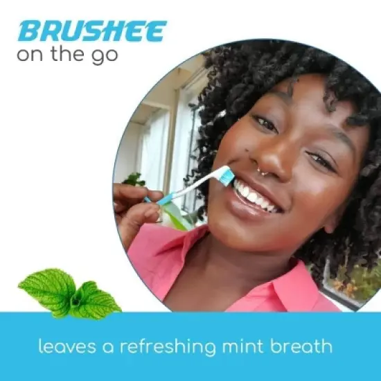 Brushee 4-in-1 (Paste + Brush + Floss + Pick) Disposable Prepasted Travel Toothbrush image {3}