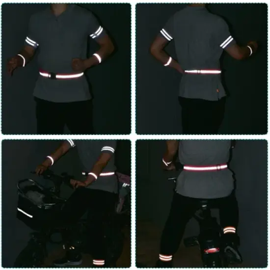Unique Bargains Reflective Belt Bands Strip Reflective Gear for Cycling image {2}