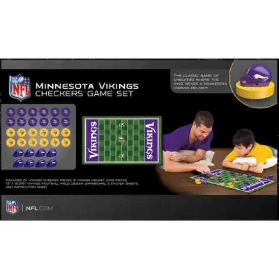 MasterPieces Officially licensed NFL Minnesota Vikings Checkers Board Game for Families and Kids ages 6 and Up image {3}