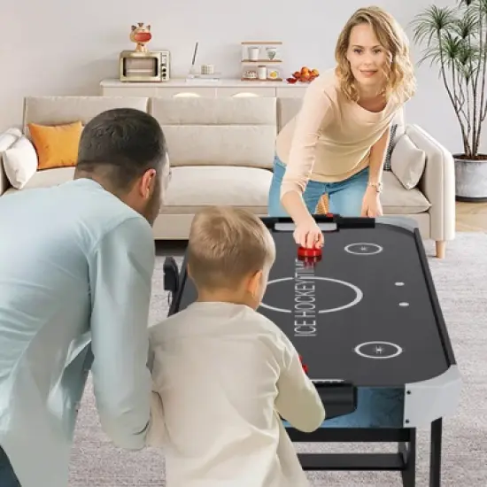 Costway Foldable Air Hockey Table for Kids & Adults with Digital LED Scoreboard image {1}