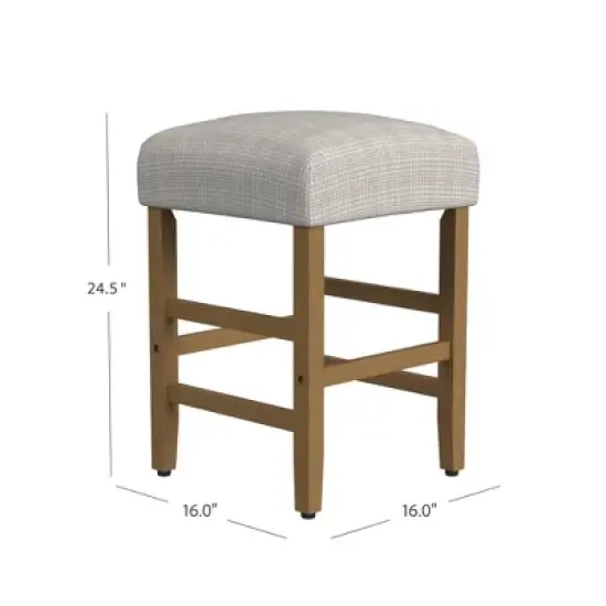 Square Mini Grid Pattern Counter Height Barstool Sage - HomePop image {5}