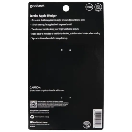 GoodCook Ready Jumbo Apple Wedger: Kitchen Gadget, Dishwasher-Safe, Red, Plastic & Stainless Steel Slicer image {5}