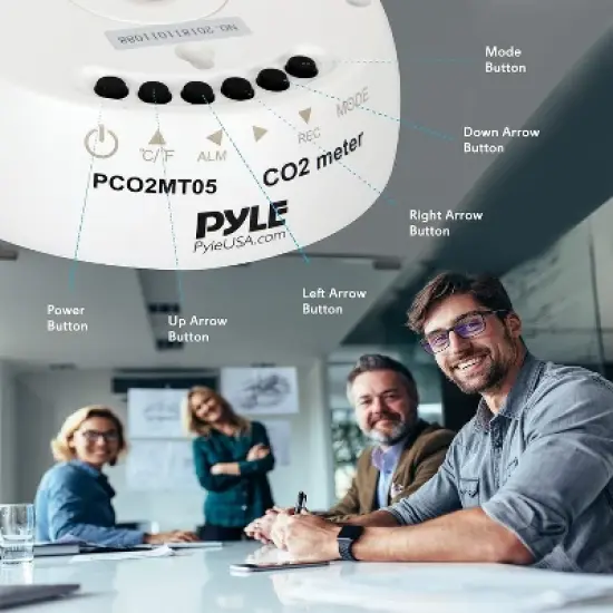 Pyle Smart Indoor Air Quality Meter - Digital Carbon Dioxide / Air Pollution Sensor Detector (Measures CO2, Temperature, Humidity) (PCO2MT05) image {3}