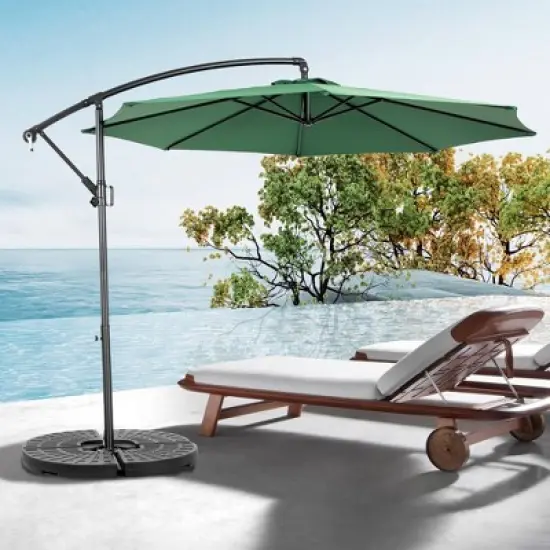 Kumasinova 10 FT Offset Patio Umbrella with Adjustable Tilt,Cantilever Outdoor Umbrella with 8 Ribs,Market Umbrella for Pool,Garden image {7}