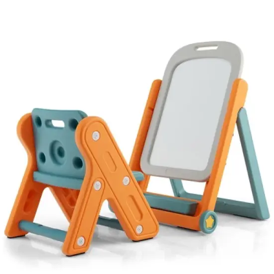 Costway Kids Easel w/Chair Art Easel for Kids Height Adjustable Art Easel Set for Kids image {9}