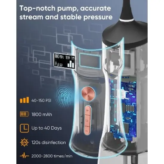 LP221 Cordless Water Flosser with Refill Jet Tips Bundle image {2}