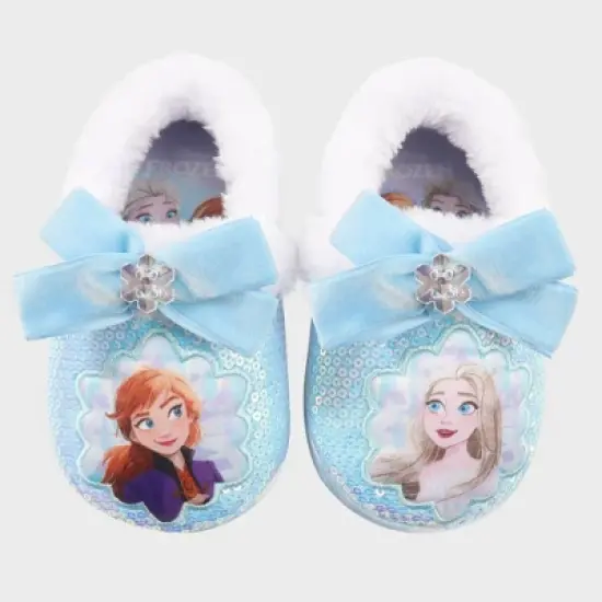 Toddler Girls' Frozen Sock Slippers - Blue image {4}