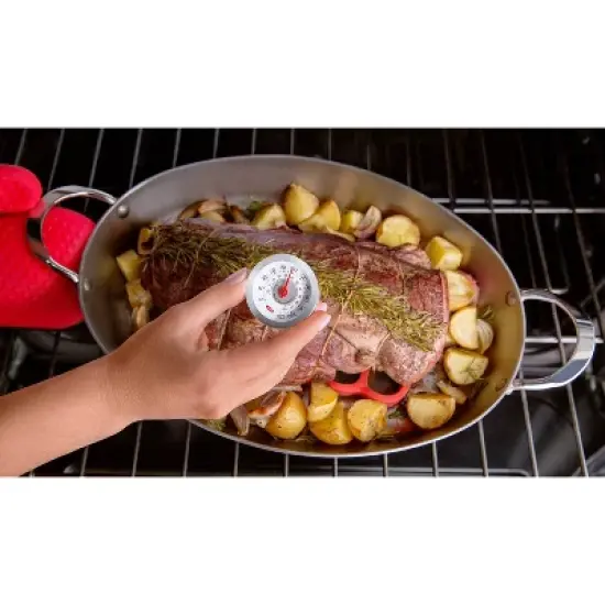 OXO Instant Read Thermometer: Stainless Steel Analog Food & Candy Thermometer, 0-220&deg;F, Hand Wash, White image {7}