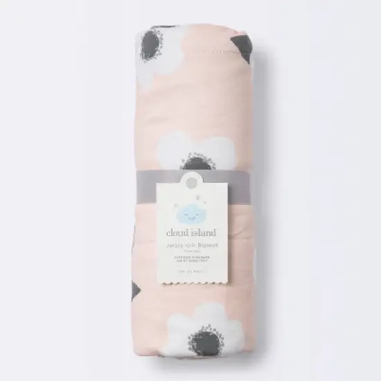 Jersey Knit Reversible Baby Blanket Floral - Cloud Island&trade; - Pink image {4}