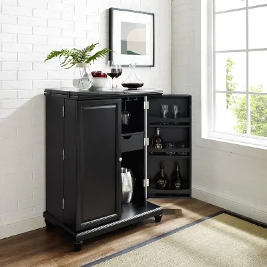 Cambridge Expandable Bar Cabinet Black - Crosley image {4}