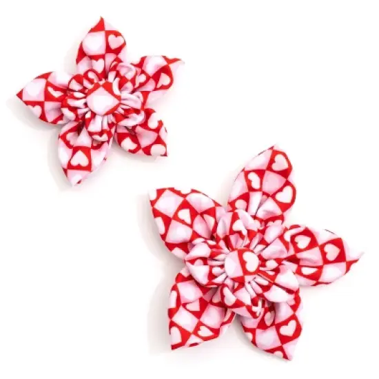 The Worthy Dog Colorblock Hearts Flower Accessory image {2}