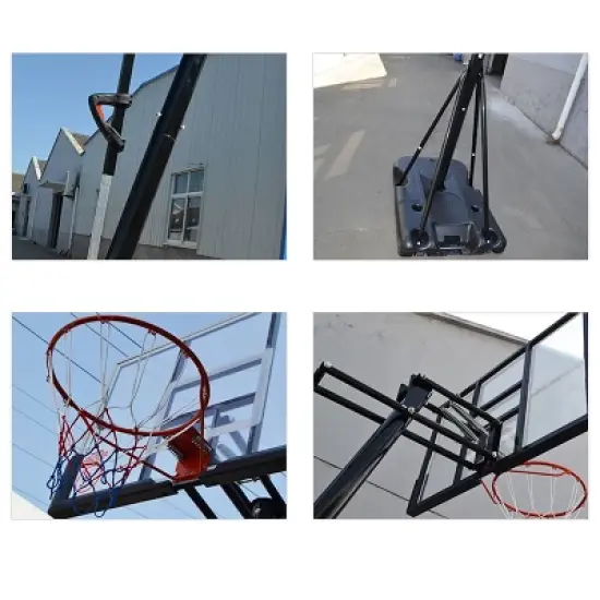 SKONYON 54 in. Portable Basketball Hoop System, Height Adjustable image {6}