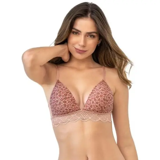 Leonisa  Comfy deep v-neck lace accent bralette - image {6}