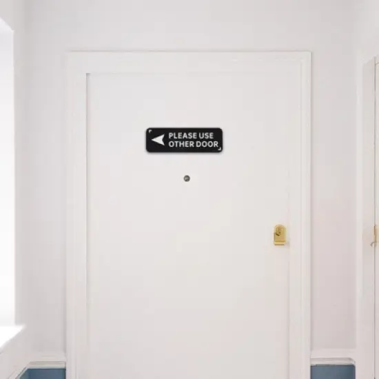 Unique Bargains Acrylic Business Please Use Other Door Left Arrow Sign image {5}