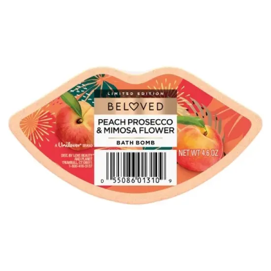 Beloved Peach Prosecco & Mimosa Flower Bath Bomb 4.6oz image {6}