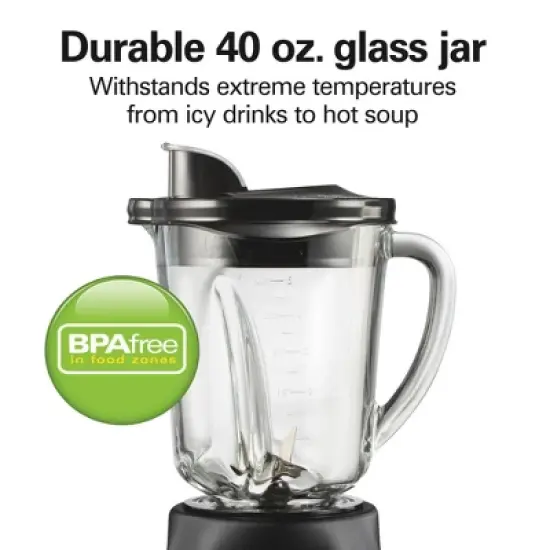 Hamilton Beach Smoothie Smart Electronic Blender 40 Oz. Glass Jar Auto Smoothie Program 56208: 850W, 3 Speeds, Dishwasher-Safe image {6}