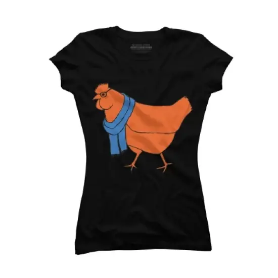 Junior's Design By Humans The Hipster Chicken By TabithaDesigns T-Shirt image {3}