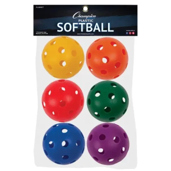 Champion Sports Plastic Softballs, 6 Per Set, 3 Sets image {1}
