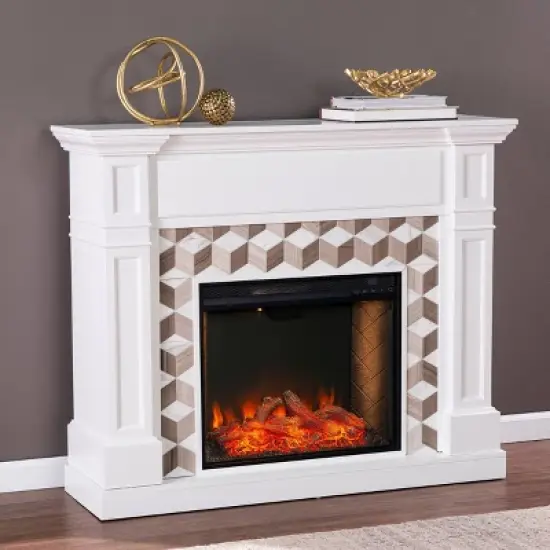 Budedar Fireplace with Marble Surround White - Aiden Lane image {3}