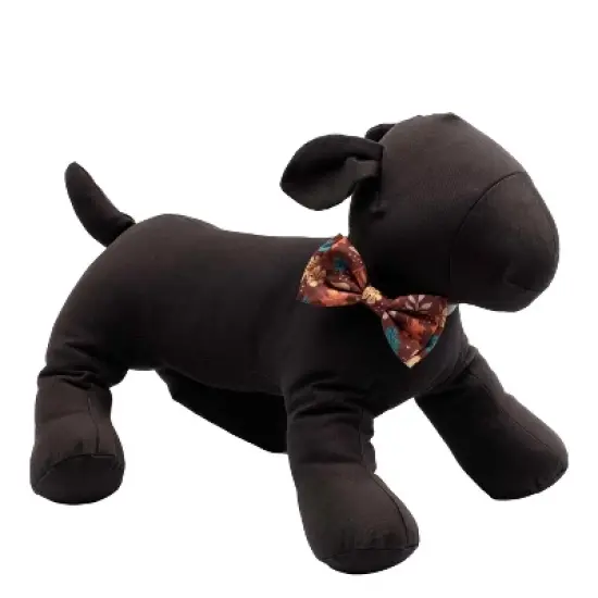 The Worthy Dog Falling Leaves Bow Tie - Adjustable Pet Collar Accessory image {2}