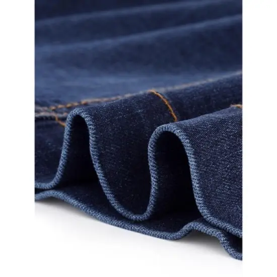 Agnes Orinda Women's Plus Size Denim Button Side Pocket Casual Jean A-Line Mini Skirt image {5}