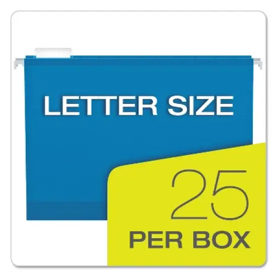 Pendaflex Reinforced Hanging Folders 1/5 Tab Letter Blue 25/Box 415215BLU image {4}