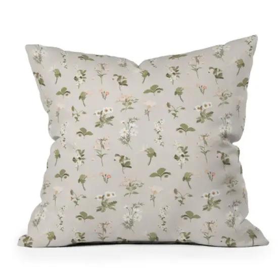 18"x18" Deny Designs Iveta Abolina Pineberry Botanical Outdoor Throw Pillow Tan: Abstract Design, Polyester, Square Shape image {4}