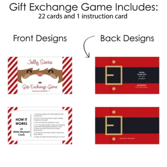 Big Dot of Happiness Jolly Santa Claus - Christmas Party White Elephant Gift Exchange Game Scratch Off Cards - 22 Count image {3}