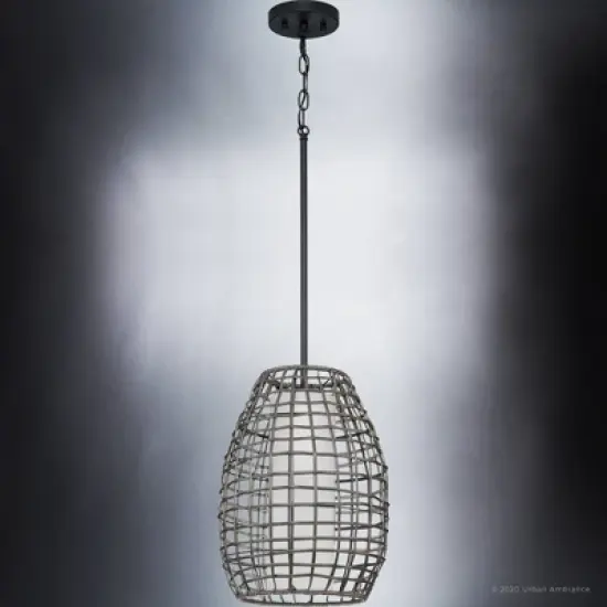 Urban Ambiance Luxury Bohemian Outdoor Pendant 16''H x 12''W,  Midnight Black Finish,  Cleveland Collection, UHP1280 image {3}