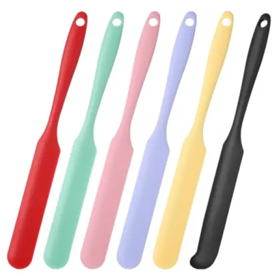 Unique Bargains Silicone Jar Spatula,  Heat Resistant Jam Spreader Non-Stick Long with Handle image {6}
