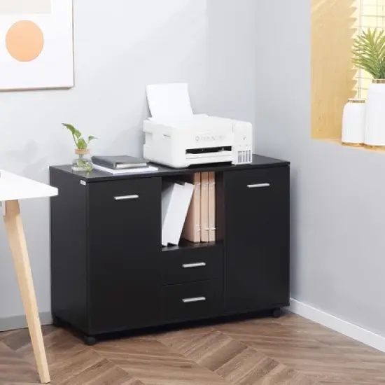 Vinsetto Multifunction Office Filing Cabinet Printer Stand with 2 Drawers, 2 Shelves, & Smooth Counter Surface image {1}