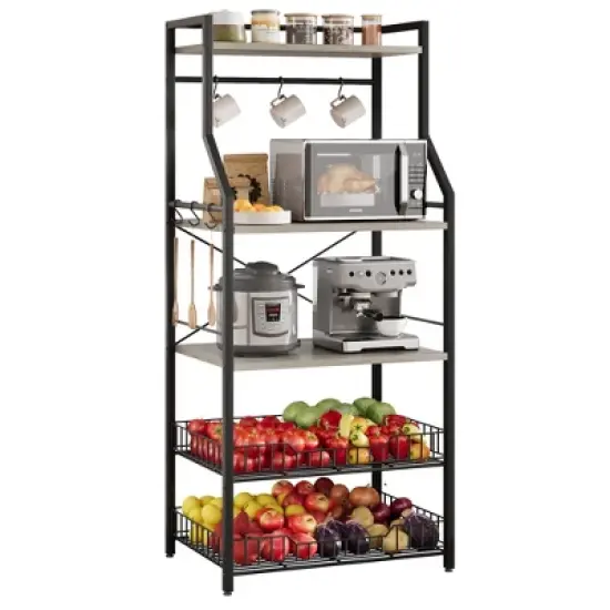 Kitchen Bakers Rack Microwave Oven Stand with 2 Large image {7}