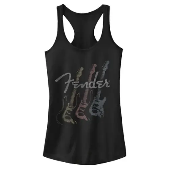 Junior's Fender Triple Fret Logo Racerback Tank Top image {4}